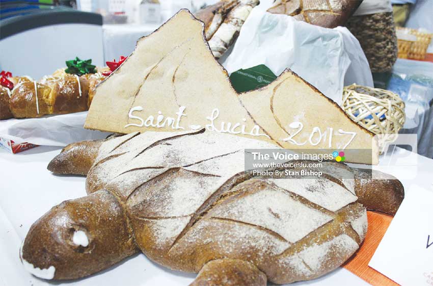 Image: The Pitons and leatherback turtle get their tribute in bread. [PHOTO: Stan Bishop]
