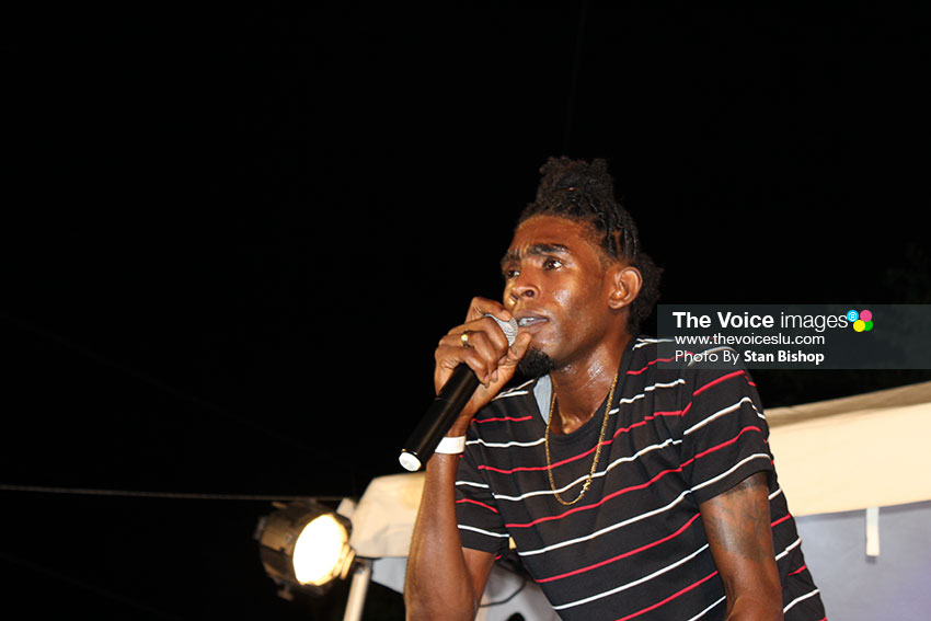 Image of Ambi performing 'Sock It Already' at Soca Countdown at Derek Walcott Square in June last year. [PHOTO -- Stan Bishop]
