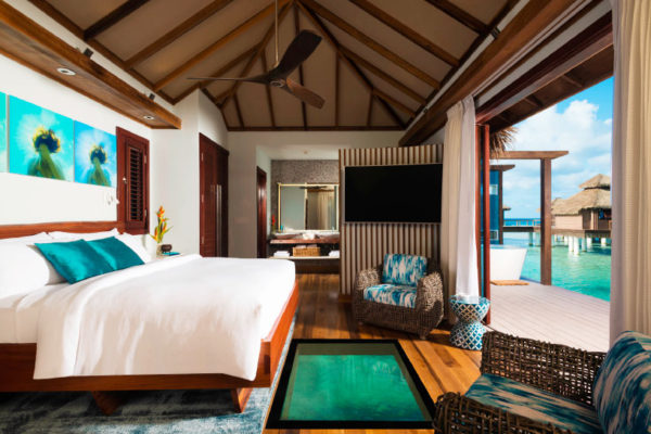 Image of an over the water bungalow at Sandals.