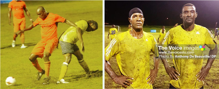 Image: Play highlights between Vieux Fort North and LabowiConnextions; the goal scorers for LabowiConnextions, Justus St. Aimee and Nathan James. (PHOTO: Anthony De Beauville/ DP)