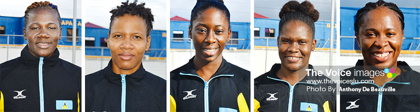 Image: (L-R) Some members of team Saint Lucia: Shem Maxwell (captain), RomellaHunte, Verne Alexander, IannaHippolyte and Saint Lucia MVP, Judy Mathurin. (PHOTO: Anthony De Beauville)