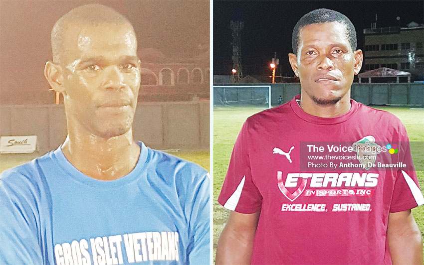 Image: (L-R) Sherman Sylvester scored the winning goal for Gros Islet; Augustin Lucien got the equalizer for Soufriere. (PHOTO: Anthony De Beauville)