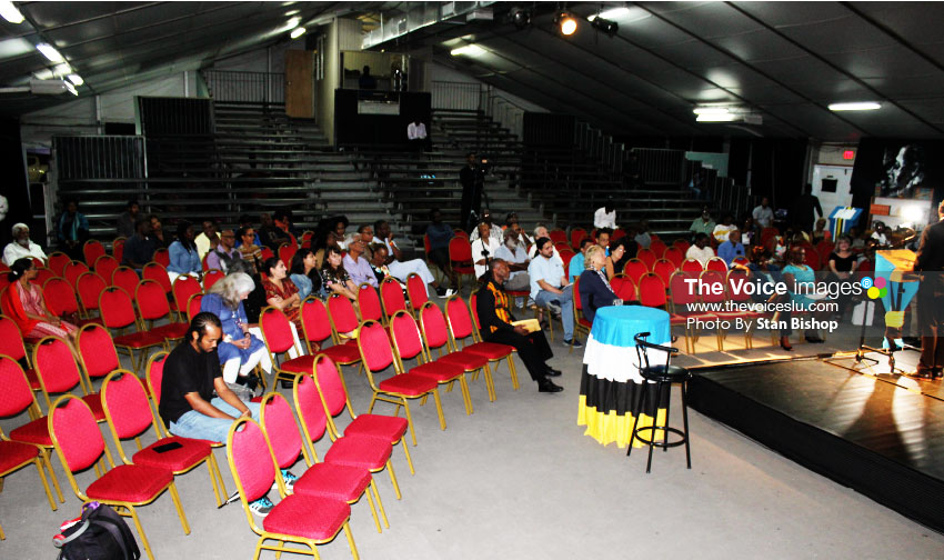 Image: Despite the high points in the anecdotal journey of the late Nobel Laureate’s as told by Snodgrass, the audience turnout was poor. [PHOTO: Stan Bishop]