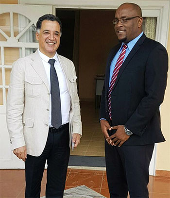Image of Ambassador Esparza and MP Edward meet last Monday.