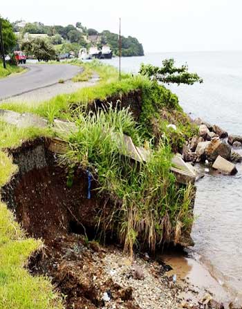 Image: Damaged culvert along Banannes coastline.