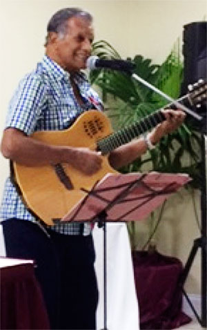 Image: Gene Lawrence was a big hit as he entertained members while the votes were counted.