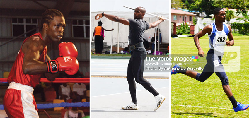 Image: (L-R) Lyndell Marcellin (boxing), Albert Reynolds and Ruben Nichols (athletics). (Photo: Anthony De Beauville)