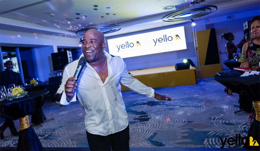 Image of Teddyson John bringing down the house at the Yello Customer Appreciation & Celebration event.