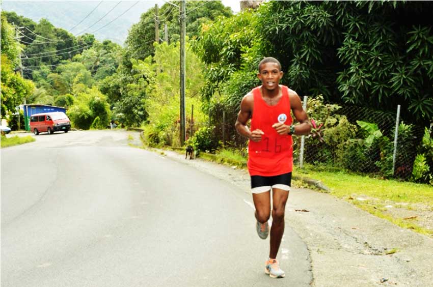 Image of Ange Fontinelle at the recently held Sir Arthur Lewis Community College 6K Road Race