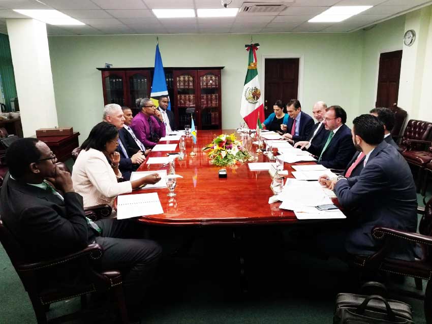 Image: Bilateral talks underway between Mexico and St. Lucia.