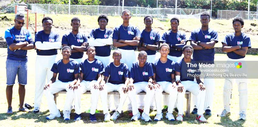 Image: Central Castries team minutes before their encounter against Gros Islet. (PHOTO: Anthony De Beauville)