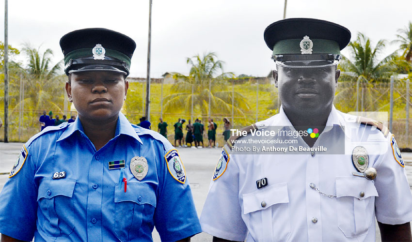 Image: (L-R) Correctional Officer 1 Yasmine Peter, Correctional Officer 2 Jim Anderson Williams. (PHOTO: Anthony De Beauville)