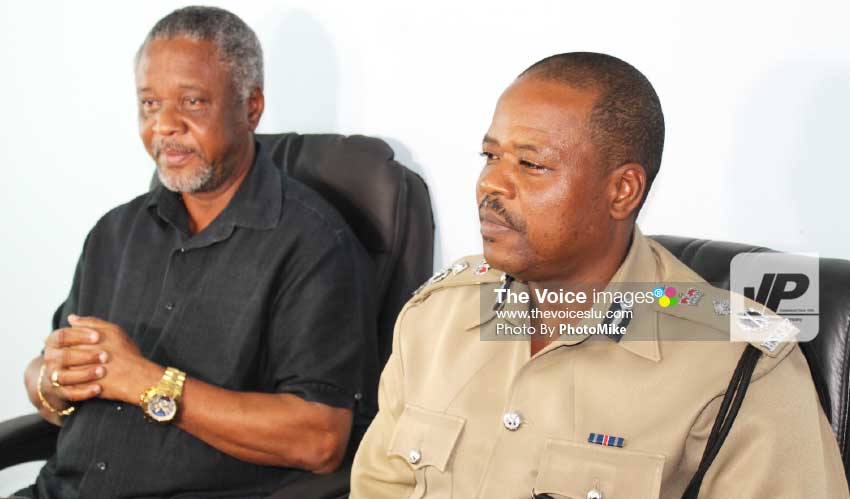 Image: Minister Francis (left) and Commissioner Moncherry.[PHOTO: PhotoMike]