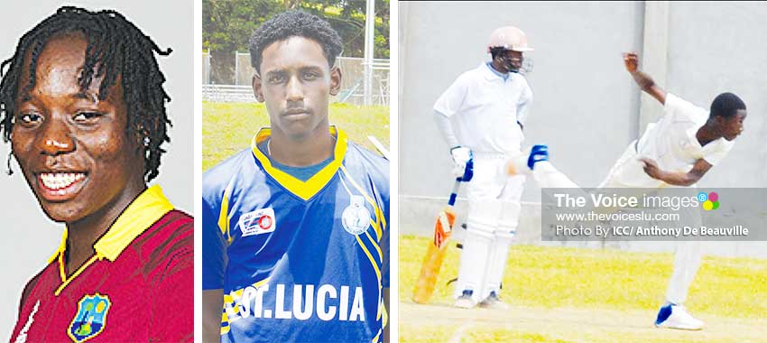 Image: (L-R) Qiana Joseph (fast bowler), Johnnel Eugene (top order batsman) and Tyran Theodore (right arm fast bowler) (PHOTO: ICC/ Anthony De Beauville)