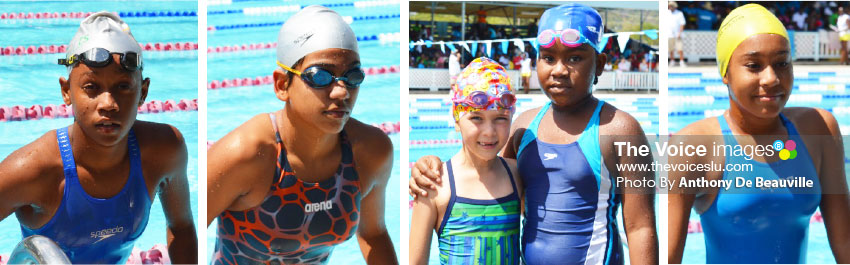 Image: Some of the young female swimmers looking to make their mark on the day. (PHOTO: Anthony De Beauville)