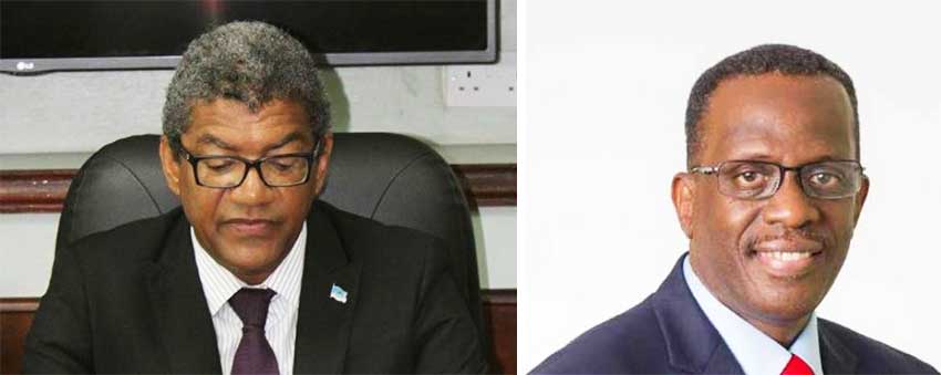 Image: MINISTER for Commerce, Industry, Enterprise Development and Consumer Affairs, Bradley Felix & Opposition Leader Phillip J. Pierre