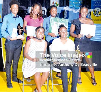 Image: (Back row l-r) Vangel Rosemain, Melissa Price, Vionce Weekes, Kennisha Joseph Rosemain (front row L-R) Melanie Richards and Thai Fowell. (PHOTO: Anthony De Beauville)