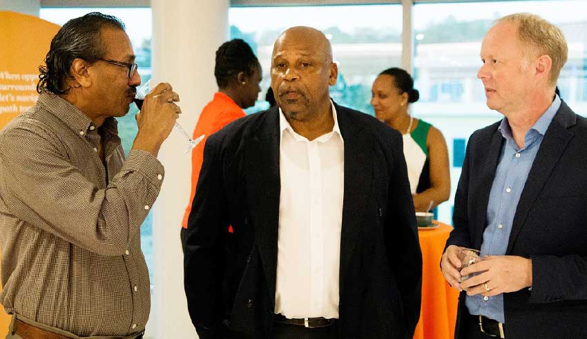 Image of Acting PM Ezekiel Joseph (centre) was among guests.