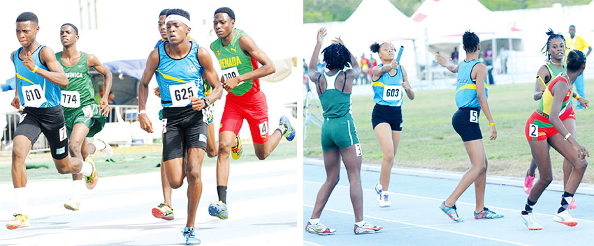 Image: Some of the action in the boys 800 metres and girls 4x100 metres relay race. (PHOTO: DP)