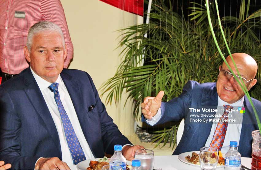 Image: Prime Minster Allen Chastanet & Mr. Cherieki in attendance at the 19th Anniversary reception of the Accession to the Throne of His Majesty King Mohammed.