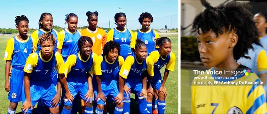 Image: (L-R) National under 15 female team; captain Krysan St. Louis(Photo: EB/ Anthony De Beauville)