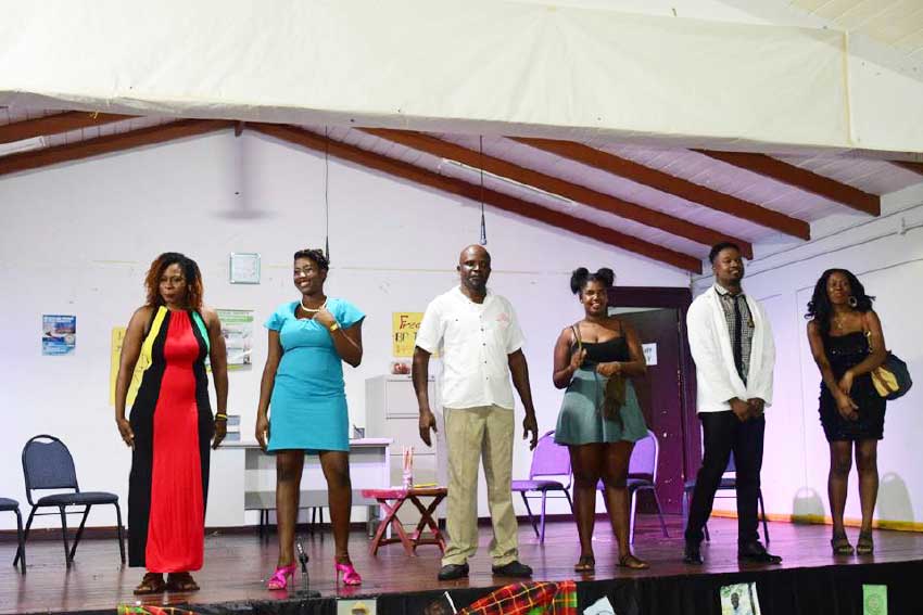 Image From left to right: Mrs Bertram (Miranda Austin), Angie (Kazia James), Mr. Daniel (Anthony Martin), Christine (Andricia Octave), Dr. John Finchley (ShanikMayers) and Esther (Kristina Daniel)