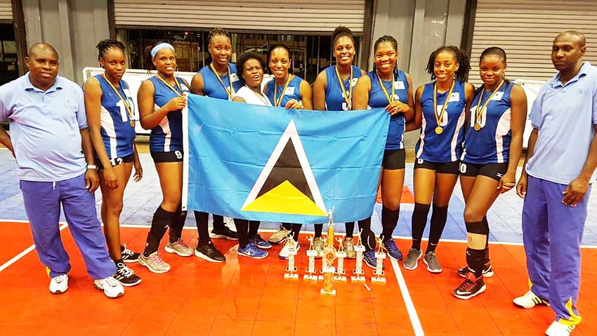 Image: A proud moment for Team Saint Lucia winning the 2018 ECVA senior volleyball championship (Photo: EVCA)