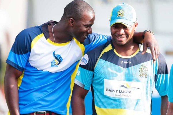 Image: (l-r) Saint Lucia Stars Darren Sammy will be up against compatriot Johnson Charles, Jamaica Tallawahs on Saturday 25th (Photo: Getty Images)