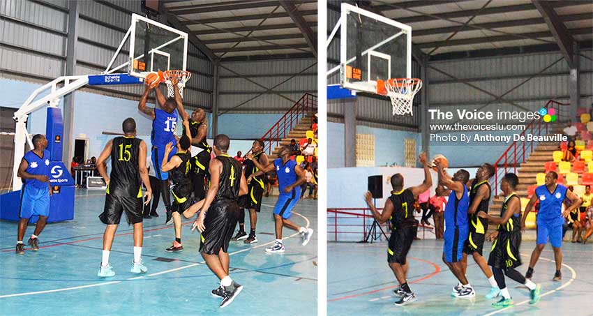 Image: Game 1 day 2, basketball action between the Royal Saint Lucia Police Force and the Saint Lucia Fire Service (Photo: Anthony De Beauville)