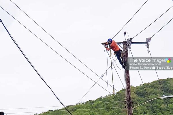 Image: Electricity was blacked-out on Thursday night and early Friday morning, but LUCELEC crews island-wide ensured all could switch the lights back on by midday yesterday. (PHOTO: Kendell “Scady” Eugene)