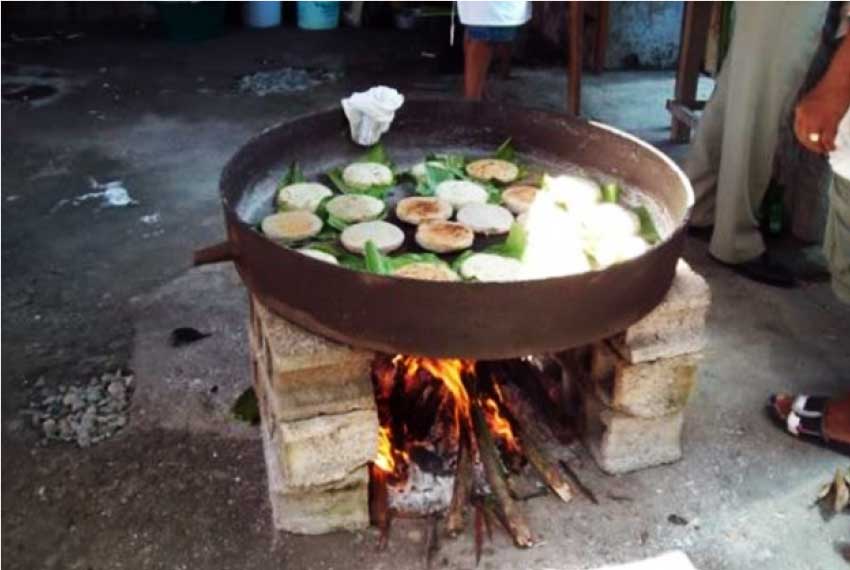 Image: Cassava on the firestone grill...