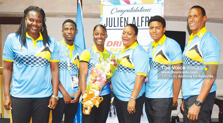 Image: (L-R) Denise Herman, Shelton St. Rose, Julien Alfred, Liota Charlemange - Mason and Brian Charles. (PHOTO: Anthony De Beauville)