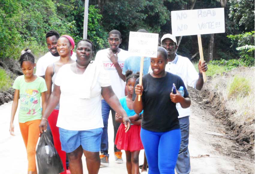 Image: The small group of protesters…