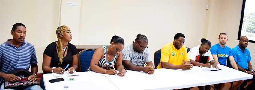 Image: (L-R) Jonathan Emmanuel, Dora Henry, Lisa Joseph, Titus Dafrose Elien, Cornelius Breen, Shirley Ann Lubin, Andy Behl and Wayne Burton; missing in photo is Alfred Emmanuel (CM)