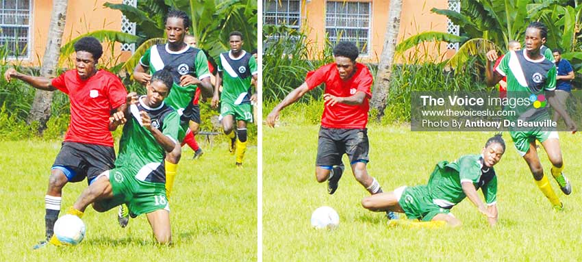 Image: Some of the action between Northern United Youth and Reduit FC on Sunday. (PHOTO: Anthony De Beauville)