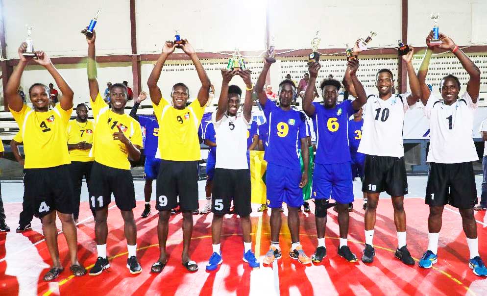 Image: Saint Lucia had winners in Joseph Clercent as the leading Outside Hitter with 60 spikes. Tervin St. Jean took home 2 awards - best server where he had 14 aces and for Best Blocker (Photo: ECVA)