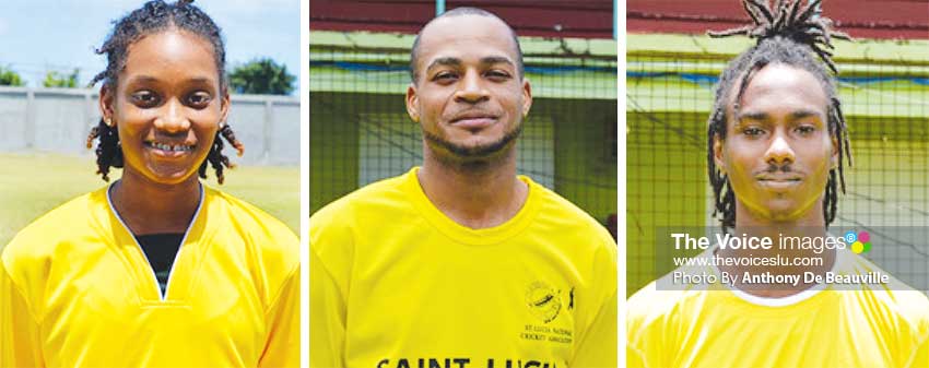 Image: (L-R) National female cricketer Zaida James will join the Elite cricket programme; Saint Lucians Audy Alexander and Tarryck Gabriel are expected to be part of the Windwards squad. (PHOTO: Anthony De Beauville).