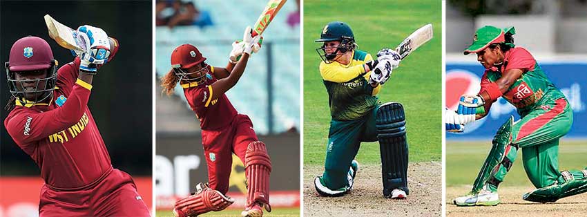 Image: (L-R) Some players to keep a close eye on at the DSCG, Stafanie Taylor (West Indies), Hayley Matthews (West Indies), Dane Van Niekerk (South Africa), Salma Khatan (Bangladesh) (Photo: Getty Images)