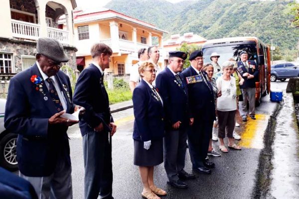 Image: Ex-servicemen earlier this week laid a wreath at the DuBoulay Shrine in Soufriere to honour all who fell and all who survived.