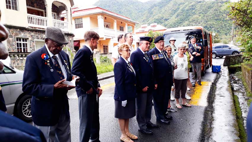 Image: Ex-servicemen earlier this week laid a wreath at the DuBoulay Shrine in Soufriere to honour all who fell and all who survived.