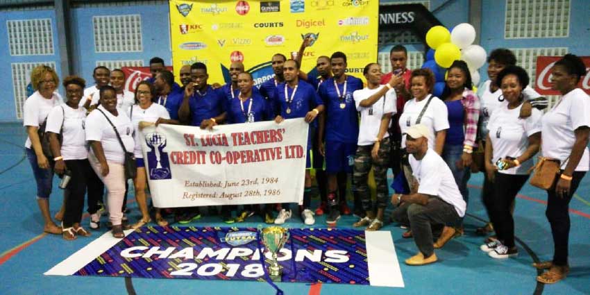 Image: Saint Lucia Teachers Credit Co Operative celebrating their championship victory (CCF)