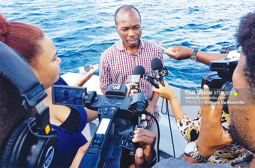 Image: Tourism Minister, Dominic Fedee answering questions from the media. (PHOTO: Anthony De Beauville)
