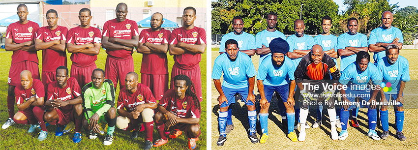 Image: (L-R) Defending champions Soufriere; Flow Lancers FC .(PHOTO: Anthony De Beauville)