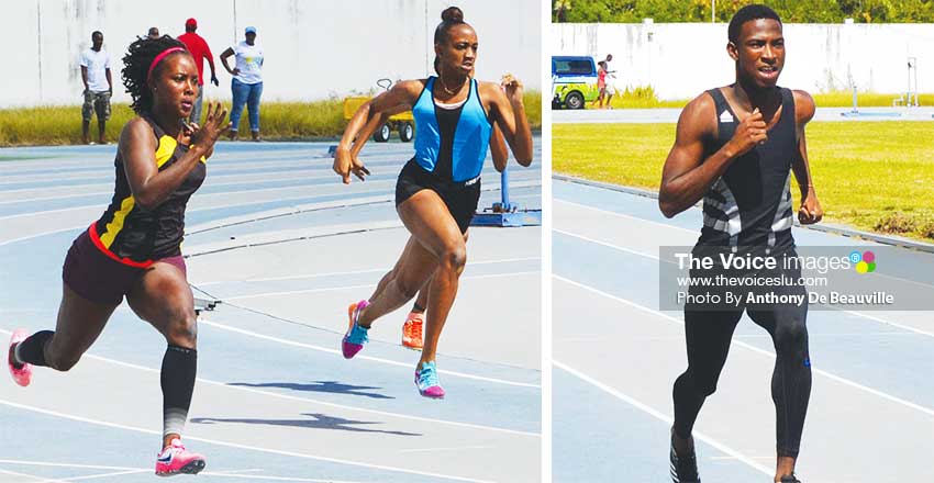 Image: (L-R) Some of the lead male and female athletes in the sprint events heading to the finish line. (PHOTO: Anthony De Beauville)