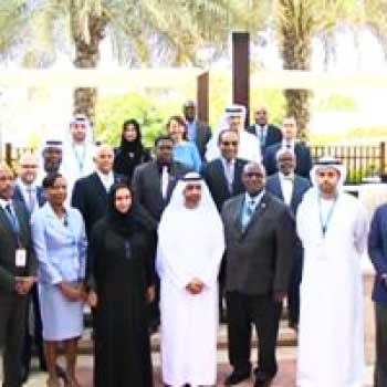 Image: The Saint Lucia minister (2nd from right) with hosts and fellow guests at the UAE meeting