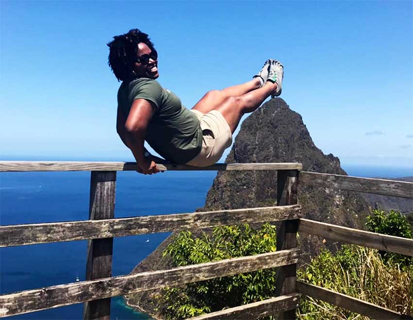 Image of SLTA Director of Marketing for the USA, Kelly Fontenelle-Clarke – the Tourism Authority’s new campaign encourages Saint Lucians to be adventurous.