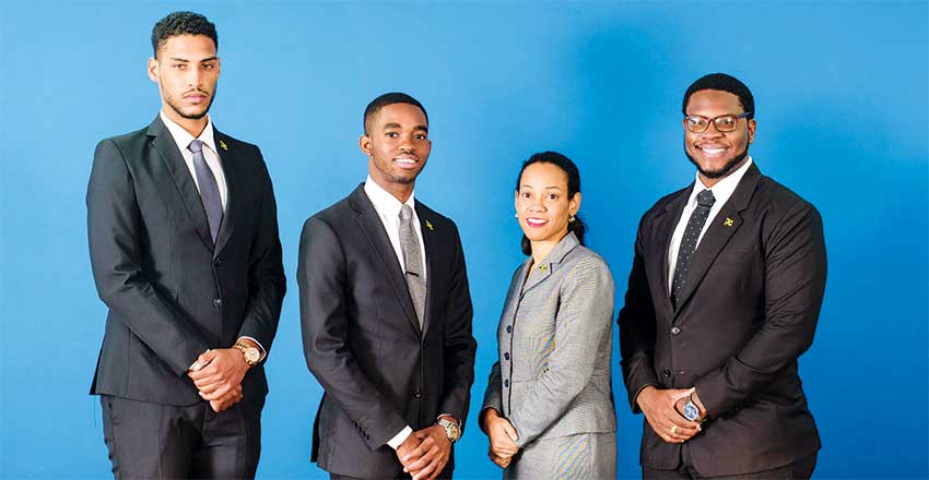 Image: The Norman Manley Law School bested seven other law faculties and schools from across the region to win the 10th Annual Caribbean Court of Justice (CCJ) Law Moot Competition in 2018 at the CCJ headquarters in Trinidad and Tobago. The winning team comprised: Mr. Luke Cook, Mr. Jovan Bowes, Mr. Samuel Bailey, and their advisor, Ms. Tara Carnegie.