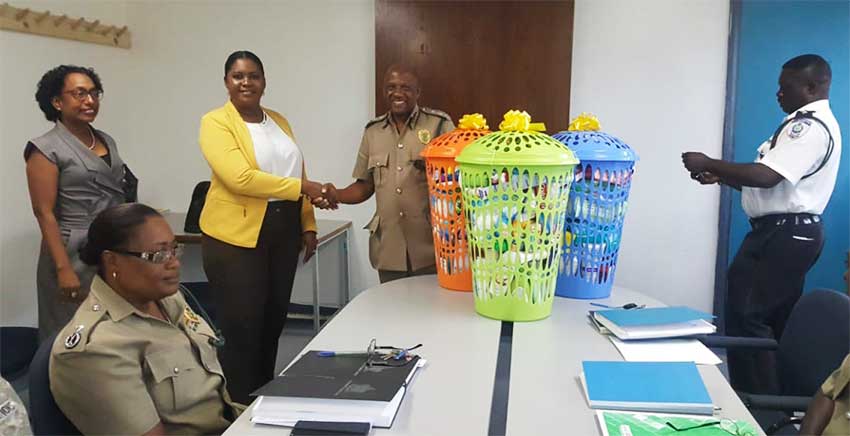 Image: As part of celebrations donations were also made to the female section of the Bordelais Correctional Facility.