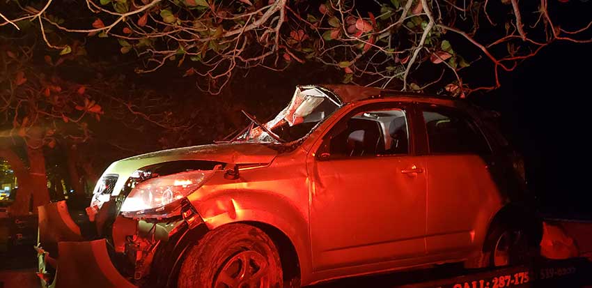 vigie beach wrecked vehicle