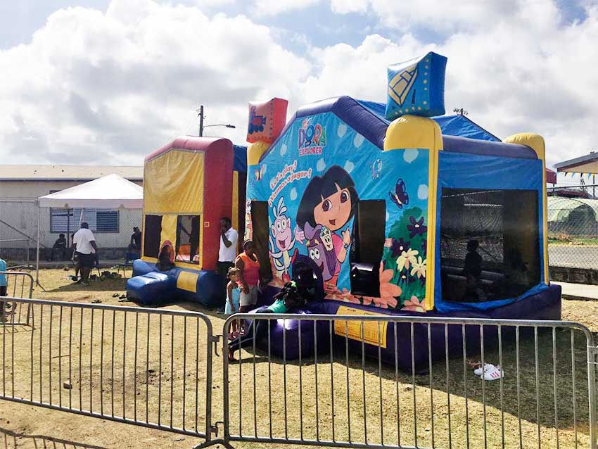 Image: The kids zone featuring bouncy castles and loads of fun!